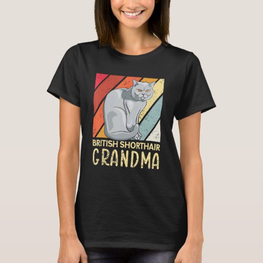 T-shirt British Shorthair Grand-mère propriétaire de chats (Devant)