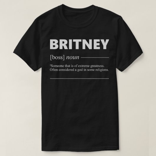 T-shirt Britney Définition Drôle cadeau Anniversaire pour (Design devant)
