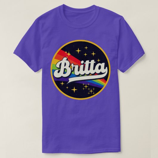 T-shirt Britta Rainbow Dans L'Espace Style Vintage (Design devant)