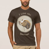 T-shirt Brittany Peinture - Cute Original Chien Art (Devant)
