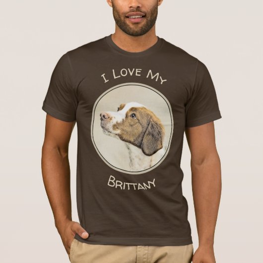 T-shirt Brittany Peinture - Cute Original Chien Art (Devant)