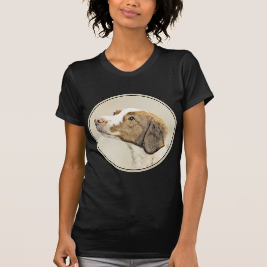 T-shirt Brittany Peinture - Cute Original Chien Art (Devant)