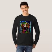 T-shirt Brittany Spaniel - Colorful Stained Glass Premium_ (Devant entier)