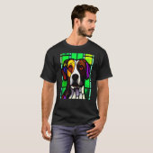 T-shirt Brittany Spaniel - Colorful Stained Glass Premium_ (Devant entier)