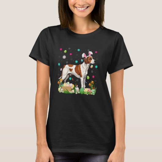 T-shirt Brittany Spaniel Dog Easter Egg Hunt Bunny Ear Hap (Devant)
