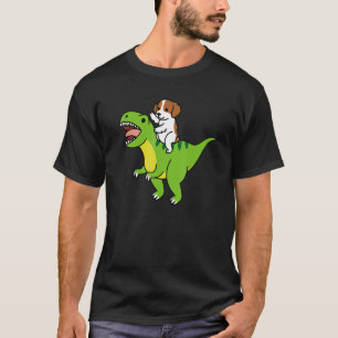 T-shirt Brittany Spaniel équitation Rex Dinosaur Chien