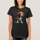 T-shirt Brittany Springer Puppy Dog Pop Art (Devant)