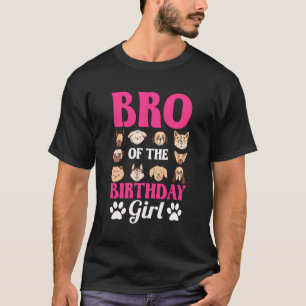 T-shirt Bro De L'Anniversaire Fille Chien Paw Anniversaire