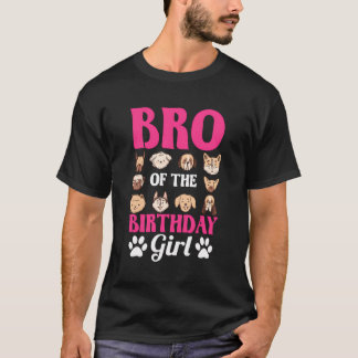 T-shirt Bro De L'Anniversaire Fille Chien Paw Anniversaire