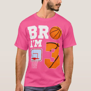 T-shirt Bro I M'A 3 Ans Basketball Thème 3E Garçon Birthd