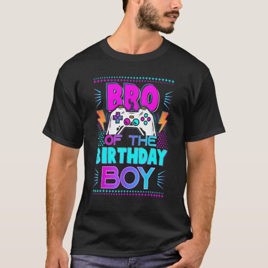 T-shirt Bro Of The Birthday Boy Matching Video Game Birthd (Devant)