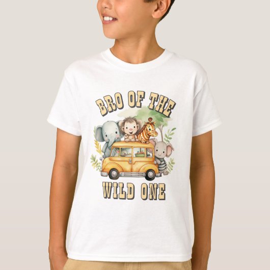 T-shirt Bro of the Wild One garçons anniversaire animaux s (Devant)