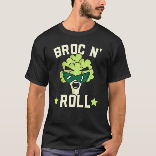 T-shirt Broc N'Roll Broccoli Vegetable Vegetable Végétal s (Devant)
