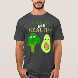 T-shirt Broccoli et Avocado vert pour une santé saine