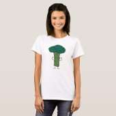 T-shirt Broccoli Flexing à tête d'arbre heureuse végétal v (Devant entier)