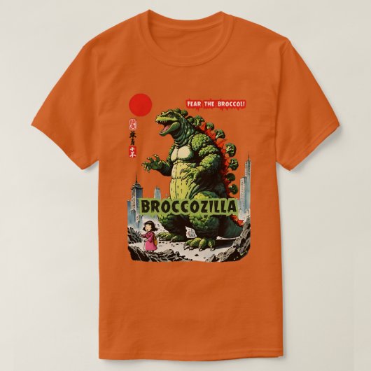 T-shirt Broccozila Le Veggie Kaiju Vegan Broccoli Design (Design devant)