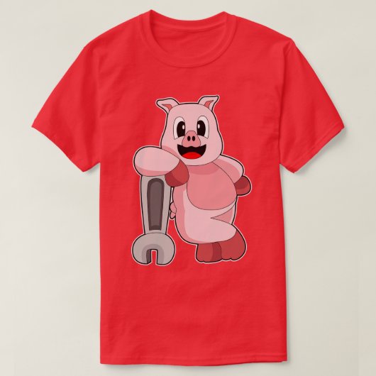 T-shirt Broche mécanique de porc (Design devant)