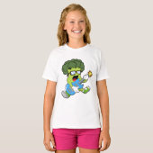 T-shirt Brocoli comme musicien avec guitare (Devant entier)