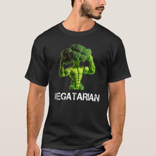 T-shirt Brocoli végétarien Bodybuilder Peser Manger (Devant)