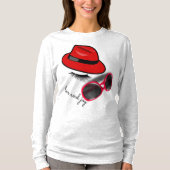 T-shirt brodé à manches longues pour femmes. (Devant)