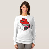 T-shirt brodé à manches longues pour femmes. (Devant entier)