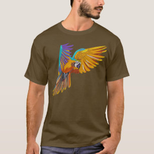 T-shirt Broderie colorée de perroquets