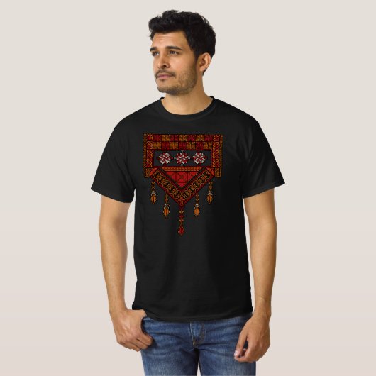 T-shirt Broderie palestinienne de Tatreez | Art palestinie (Devant entier)