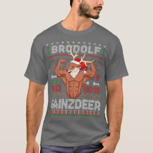 T-shirt Brodolf Le Nose Rouge Gainzdeer Gym Gros Noël