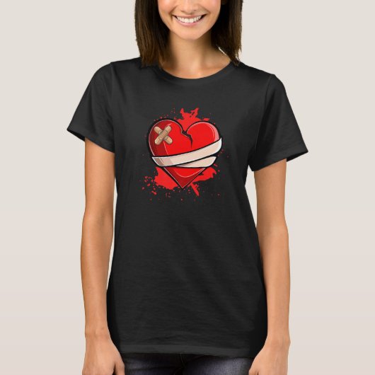 T-shirt Broken Heart Breakup Divorce Ex Couple (Devant)