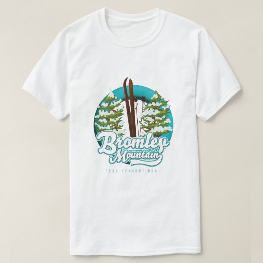 T-shirt Bromley Mountain Pérou Vermont US logo du ski (Design devant)