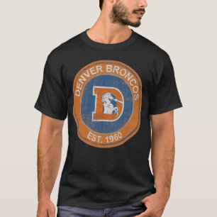 T-shirt Broncos de Denver Logo Emblème Cercle Vintage Fond
