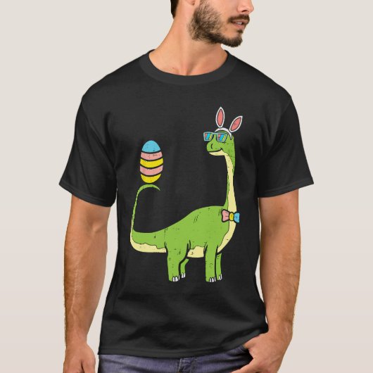 T-shirt Brontosaurus Bunny Ears Egg Easter Day Dinosaur Di (Devant)