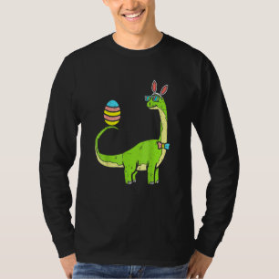T-shirt Brontosaurus Bunny Oeufs Oeufs Jour de Pâques Dino