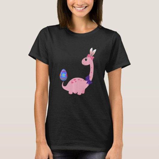 T-shirt Brontosaurus Bunny Oeufs Oeufs Jour de Pâques Dino (Devant)