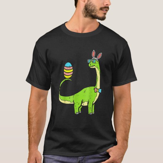 T-shirt Brontosaurus Bunny Oeufs Oeufs Jour de Pâques Dino (Devant)