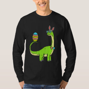 T-shirt Brontosaurus Bunny Oeufs Oeufs Jour de Pâques Dino