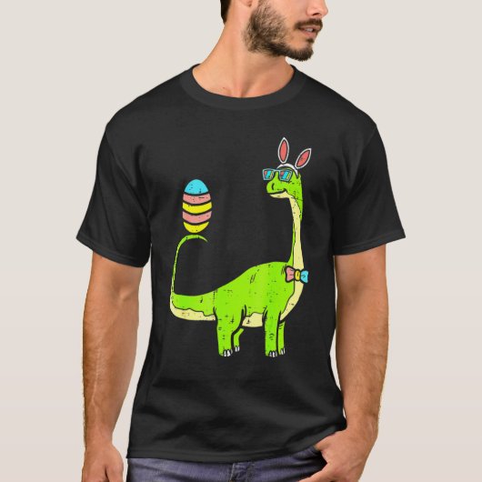 T-shirt Brontosaurus Bunny Oeufs Oeufs Jour de Pâques Dino (Devant)