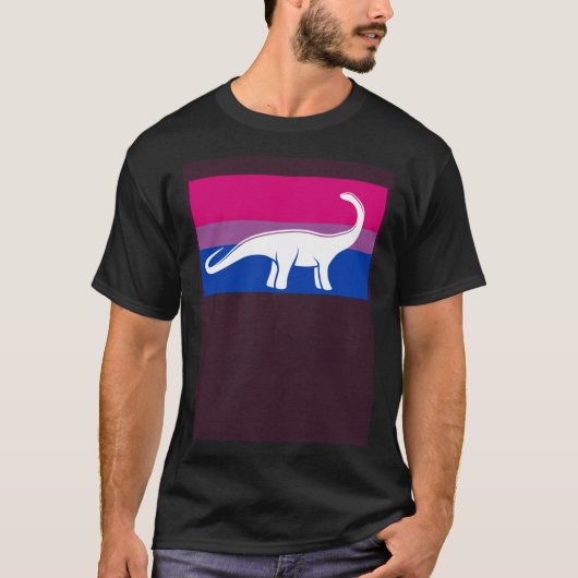 T-shirt Brontosaurus Dinosaur Bisexual Pride Flag Aestheti (Devant)
