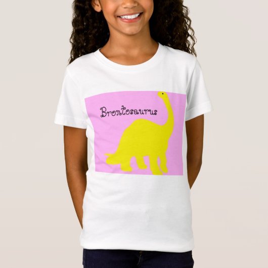T-shirt Brontosaurus jaune pour enfants (Devant)