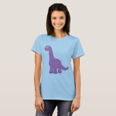 T-shirt Brontosaurus pourpre Dinosaur (Devant entier)