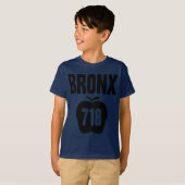 T-shirt Bronx Avec Grosse Pomme & 718 Découpe De Code Zone (Devant entier)