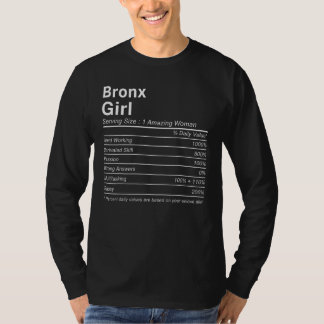 T-shirt BRONX GIRL NY NEW YORK Nutrition Facts  City Home 
