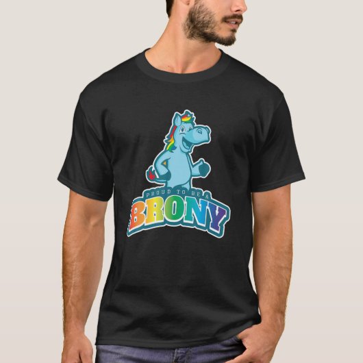 T-shirt Brony Gift Pony Fan Bronson Cosplay Fun Rainbow Bl (Devant)