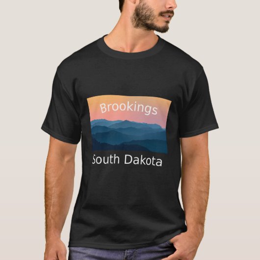 T-shirt Brookings South Dakota Mountain sunset hometown (Devant)