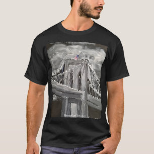 T-shirt Brooklyn Bridge, noir blanc