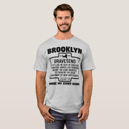 T-shirt Brooklyn Gravesend Où commence mon histoire (Devant entier)