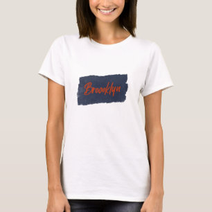 T-shirt Brooklyn Typographie rouge manuscrite