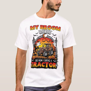 T-shirt Broom Broke Tractor Halloween Witch Ghosts_1