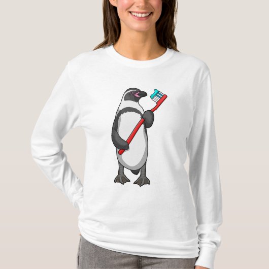 T-shirt Brosse à dent de pingouin (Devant)