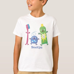 T-shirt Brosse à dents mignonne dentifrice dentaire soie d